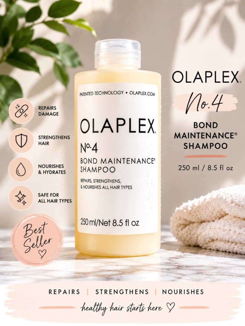 OLAPLEX No.4 Bond Maintenance Shampoo 250ml/8.5 fl oz.